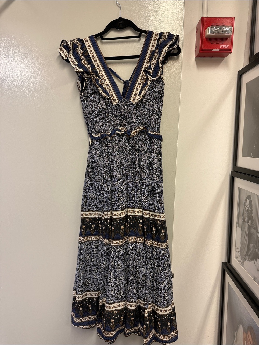 Sea Boho Navy Floral Tiered Maxi Dress